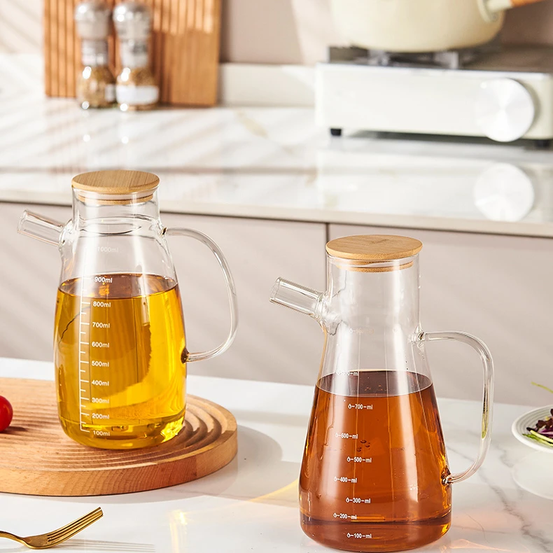 玻璃油壶油瓶厨房家用酱油醋调料瓶装油的容器不挂油不锈钢大油罐