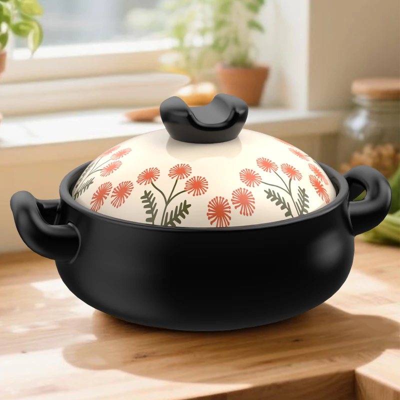 柚米一粒火锅煲蒲公英砂锅中式燃气煲汤家用耐高温明火电陶炉汤煲