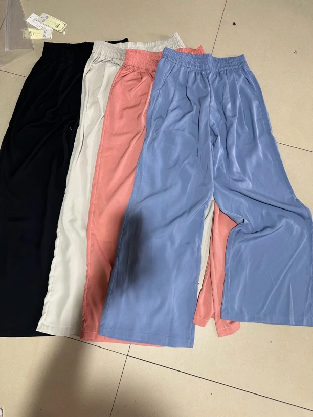夏季麻感直筒女裤高腰舒适运动休闲宽松薄款百搭外穿