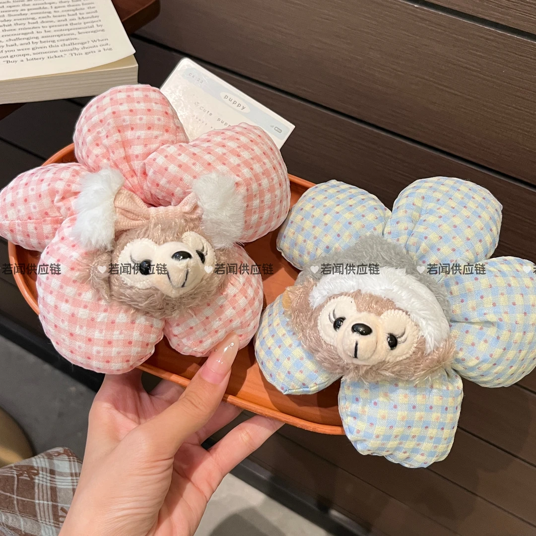 可爱达菲熊雪莉玫发圈甜美少女马尾发绳卡通玩偶秋冬新款头绳发饰