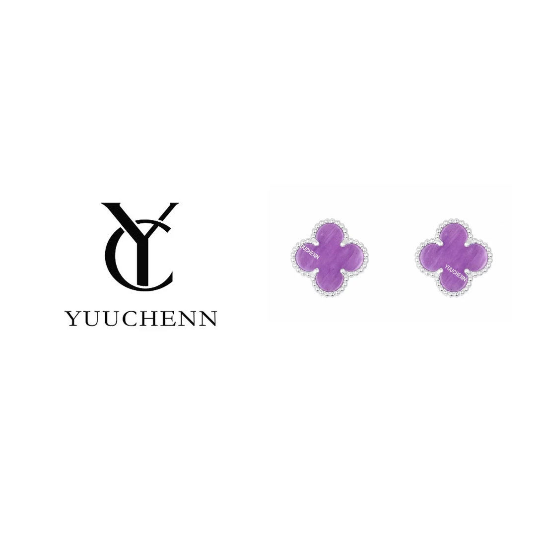 铜合金贝壳耳饰 YUUCHENN  【Aihambra】 镀K金 个性轻奢女士耳钉