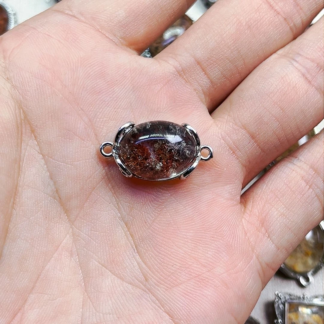 水晶戒指银S800镀金镶嵌幽灵魔盒