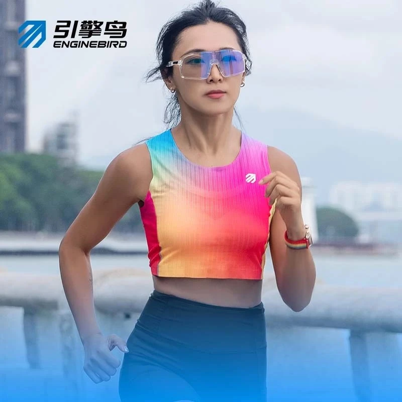 Engine bird马拉松背心女暴汗速干跑步竞速训练夏季透气学生潮流