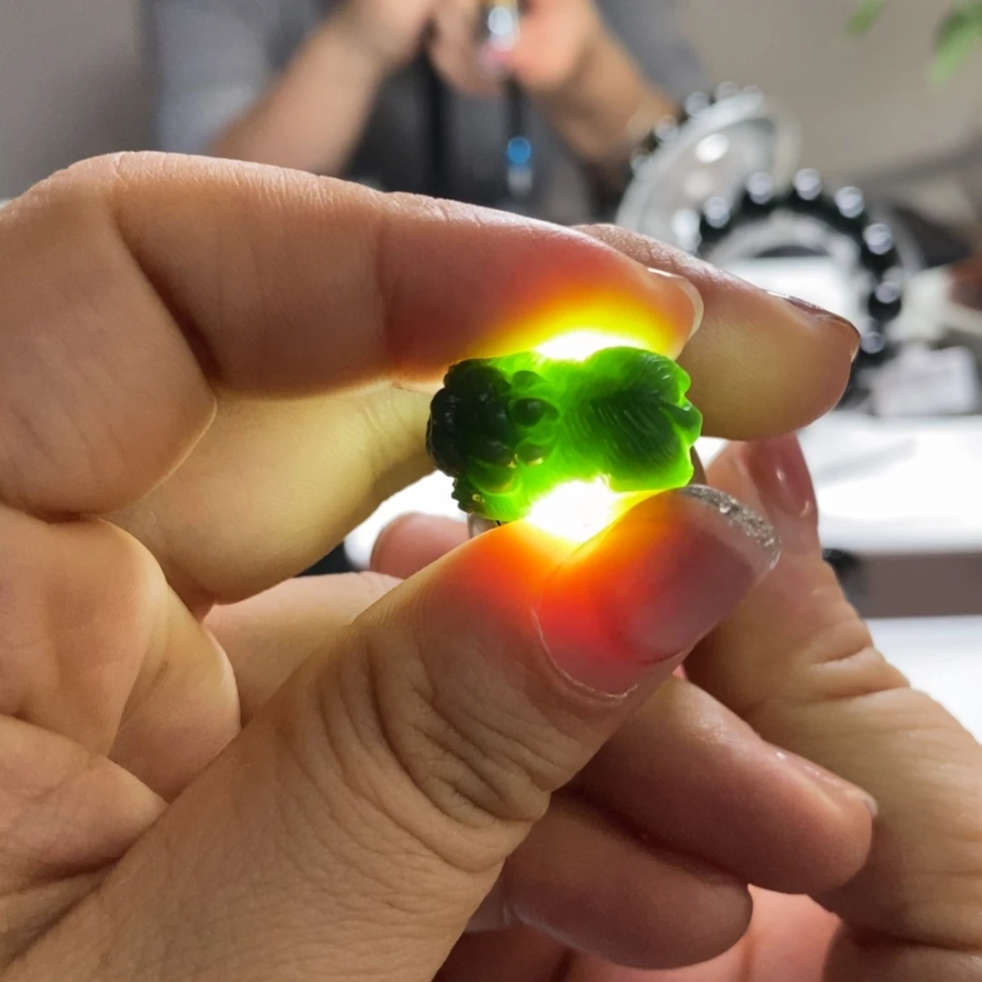 定制翡翠未镶嵌貔貅天然a货墨翠