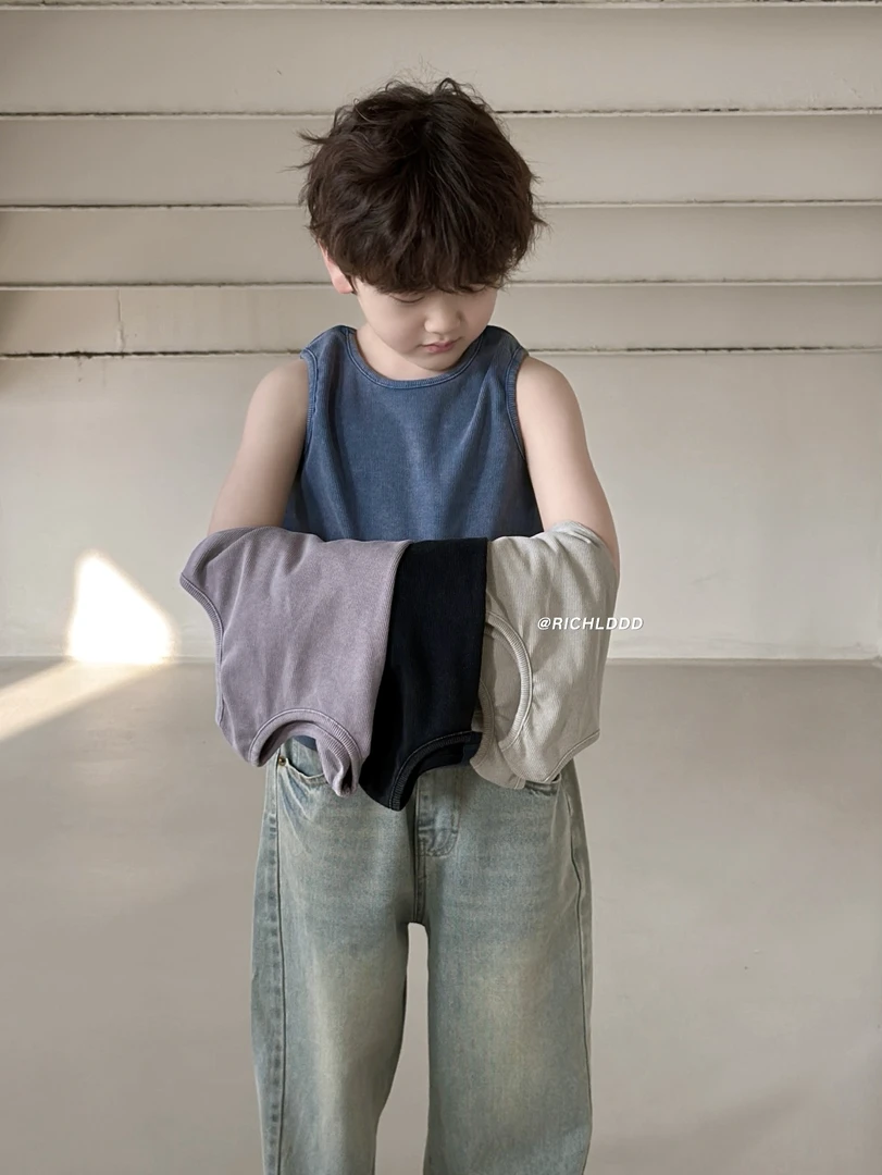 【春夏】卤蛋童装：缤纷马卡龙/四色背心男女童韩107