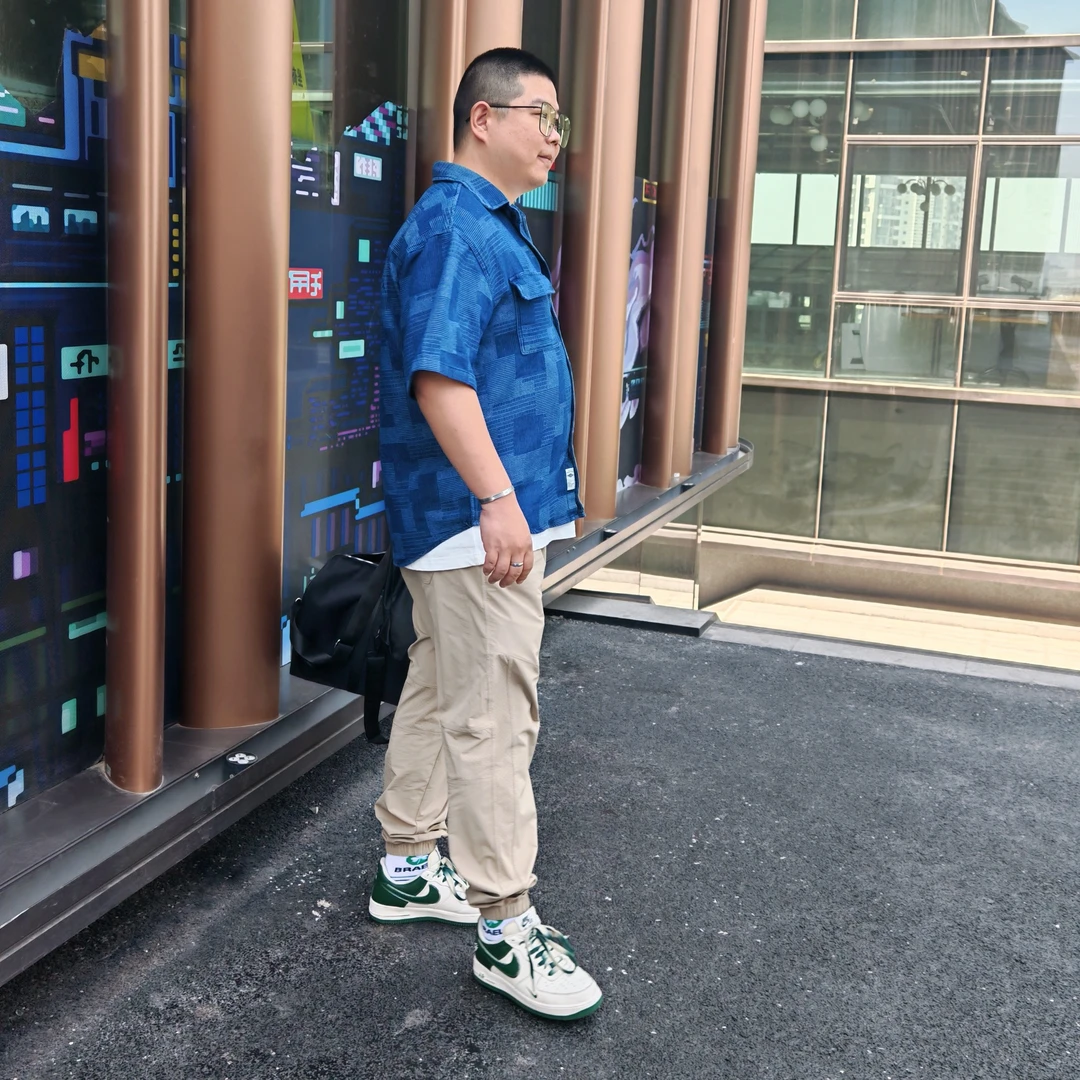 【清仓福利】男士休闲宽松短袖衬衫男士日系格子痞帅短袖上衣