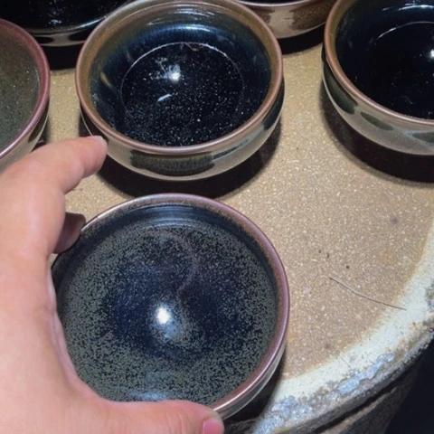 茶盏八**按原矿原釉柴烧建盏