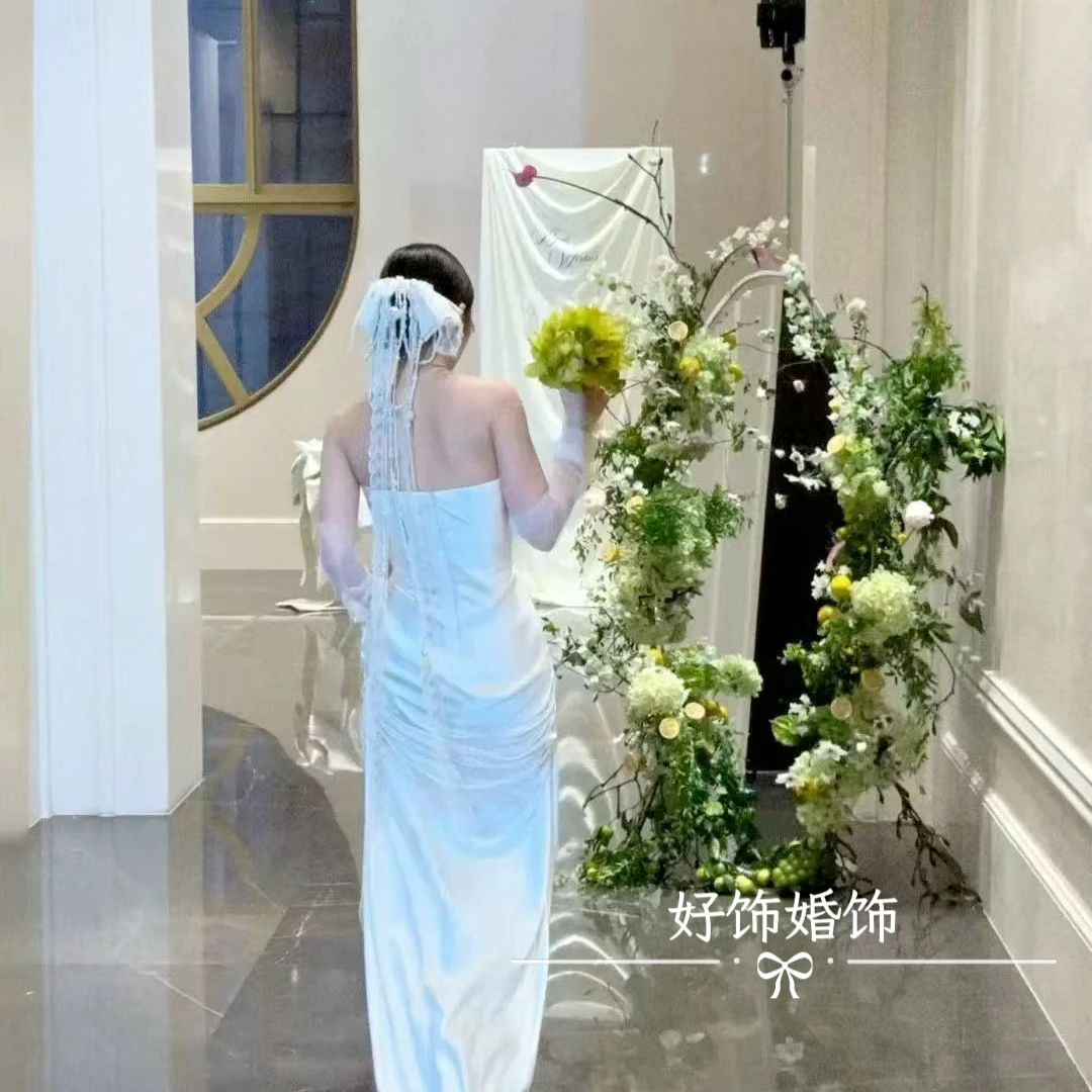 非金属仿珍珠婚庆饰品 好柿｜HY599小众新娘珍珠蝴蝶甜美百搭头饰