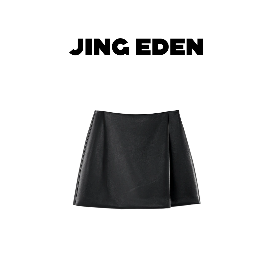 JING EDDN【毛料半裙+PU半裙】JE410X005+JE410X006休闲半裙LL