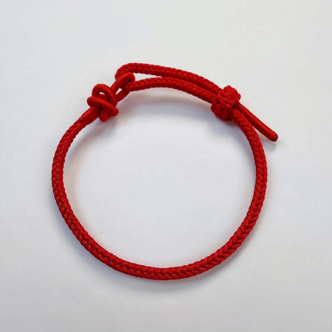 2025蛇年红绳 纯手工编织 双联结通体红绳 红色可调节时尚简约