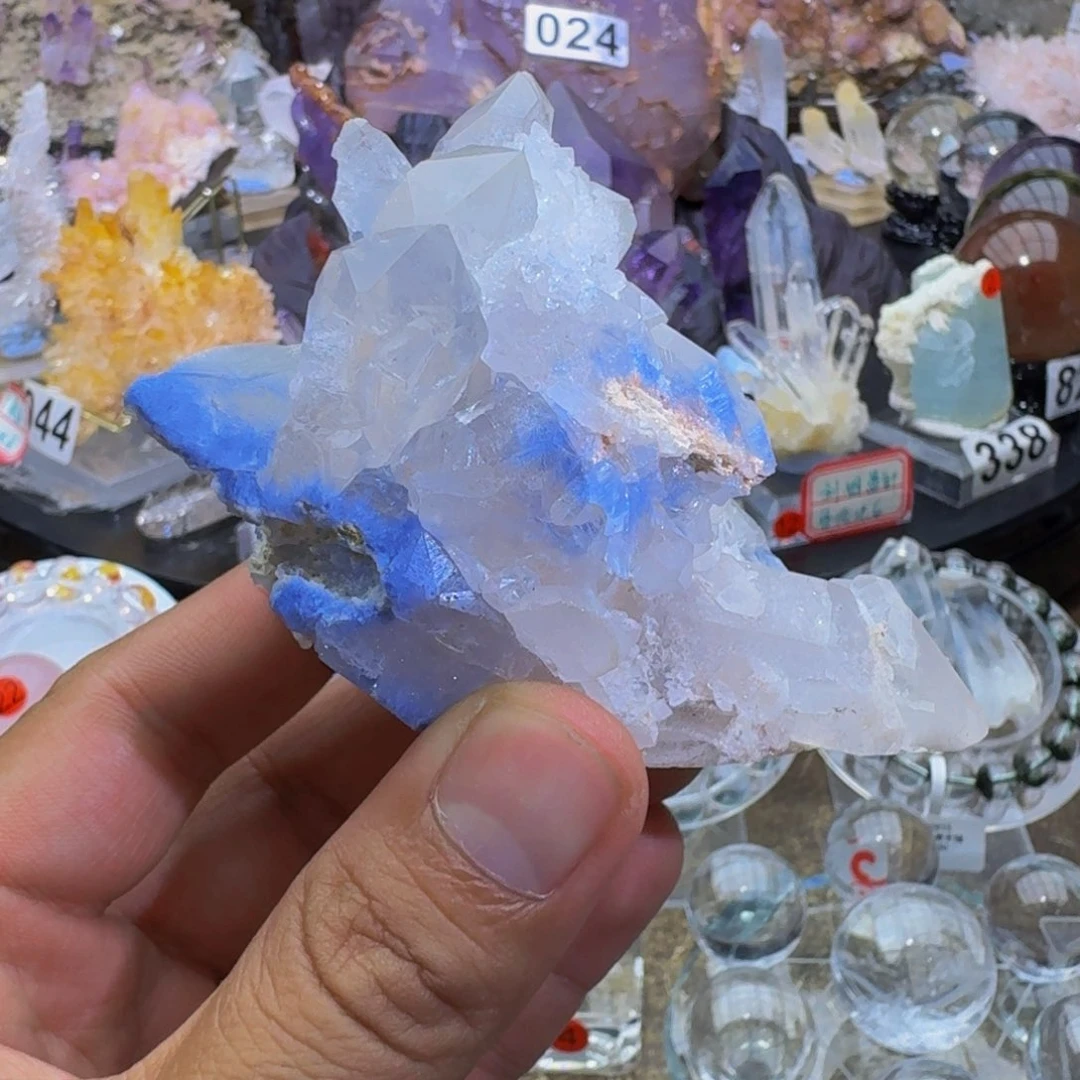 未镶嵌珠宝半成品水晶巴西蓝发晶
