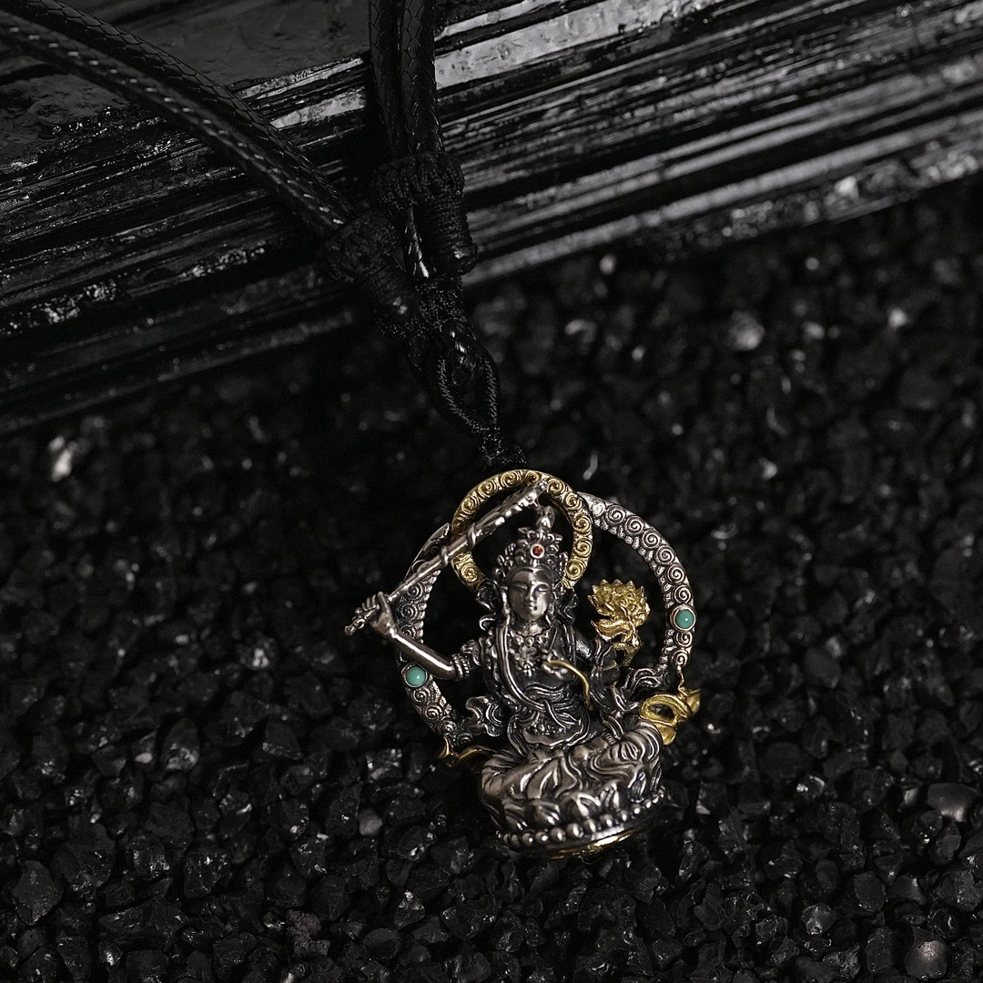 吊坠925银 【足智多谋】925银心念手作复古智慧文殊造像陆人甲乙丙