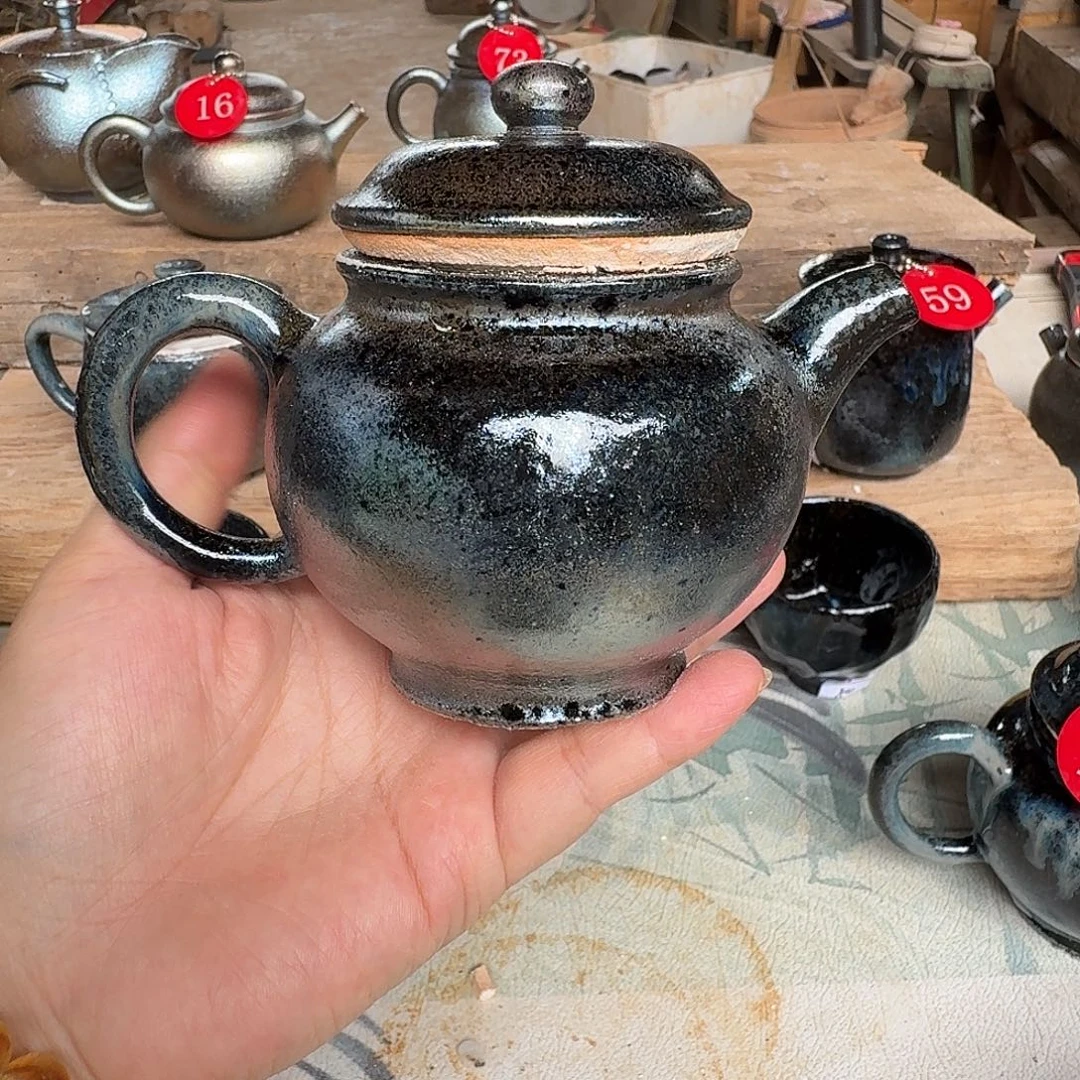 燕***飞壶建水紫陶紫泥柴烧壶