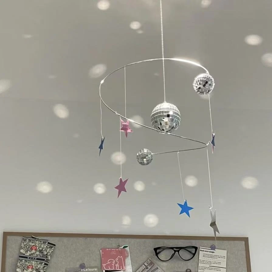 星星夜空反光挂饰手工DIY材料包礼物阳光捕手迪斯科星球平衡吊饰