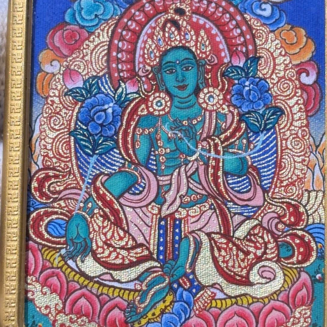 吊坠纯手绘绿度母