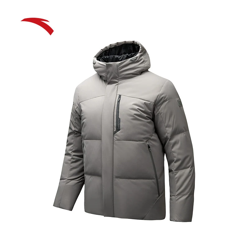 安踏速暖羽绒丨短款羽绒服男冬季防风保暖连帽棉服外套152517918S