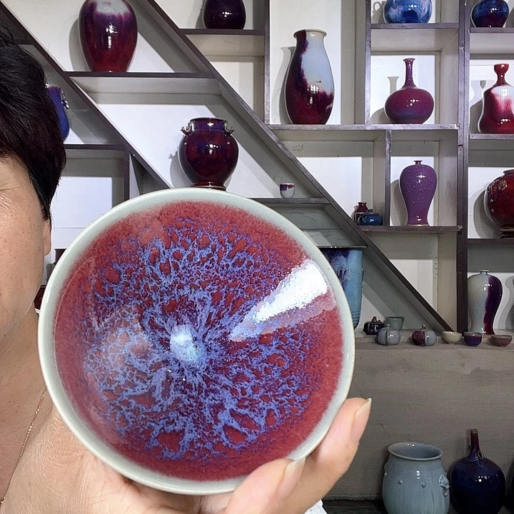 瓷片钧瓷手工艺品杯子