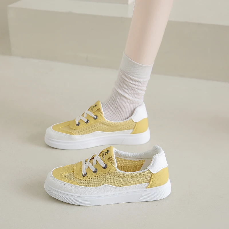 时尚休闲鞋女款爆款2025新款网面透气夏天百搭气质软底轻奢鞋子