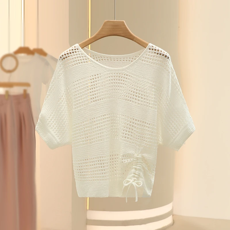 【片】浪漫镂空洋气减龄时尚毛衫2025夏季新款专柜撤柜女装