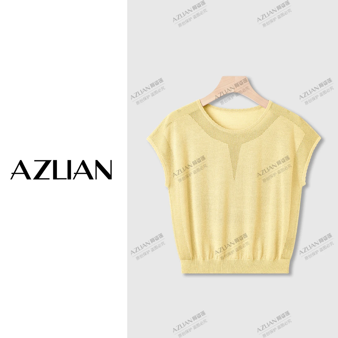 【爽爽定制】天丝针织短袖镂空设计透气宽松显瘦圆领上衣女 PX-1974