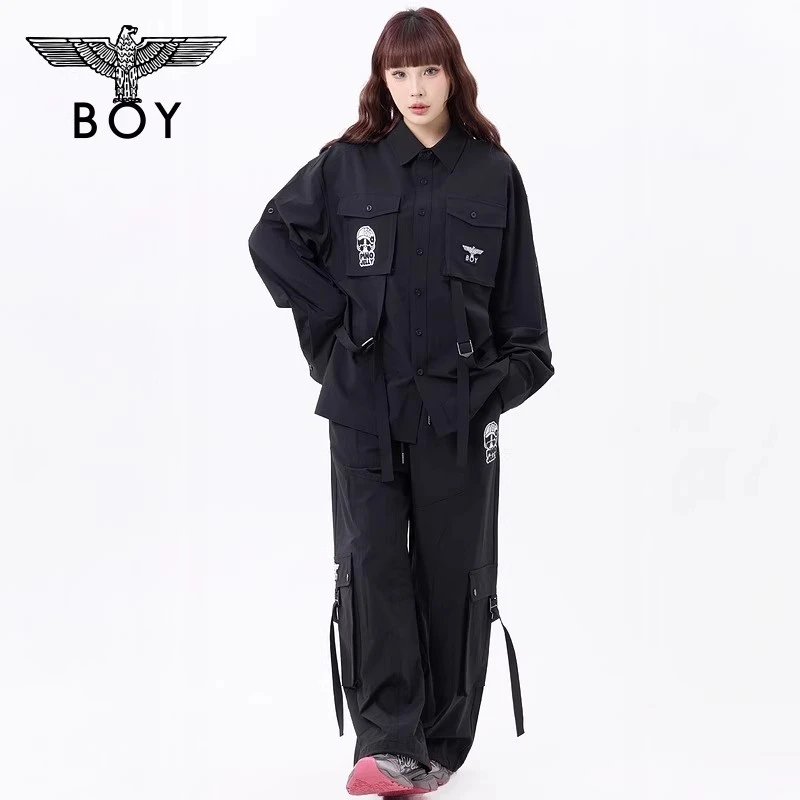 BOYLONDON【泡泡玛特联名】25新款春夏男女同款长袖衬衫N21032