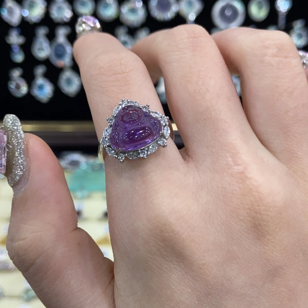 银S925镶嵌紫晶戒指