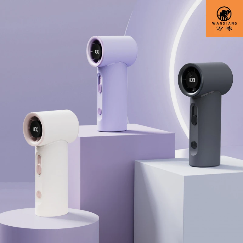 新款暴力手持小风扇100档USB充电夏天户外迷你便携式口袋随身小风