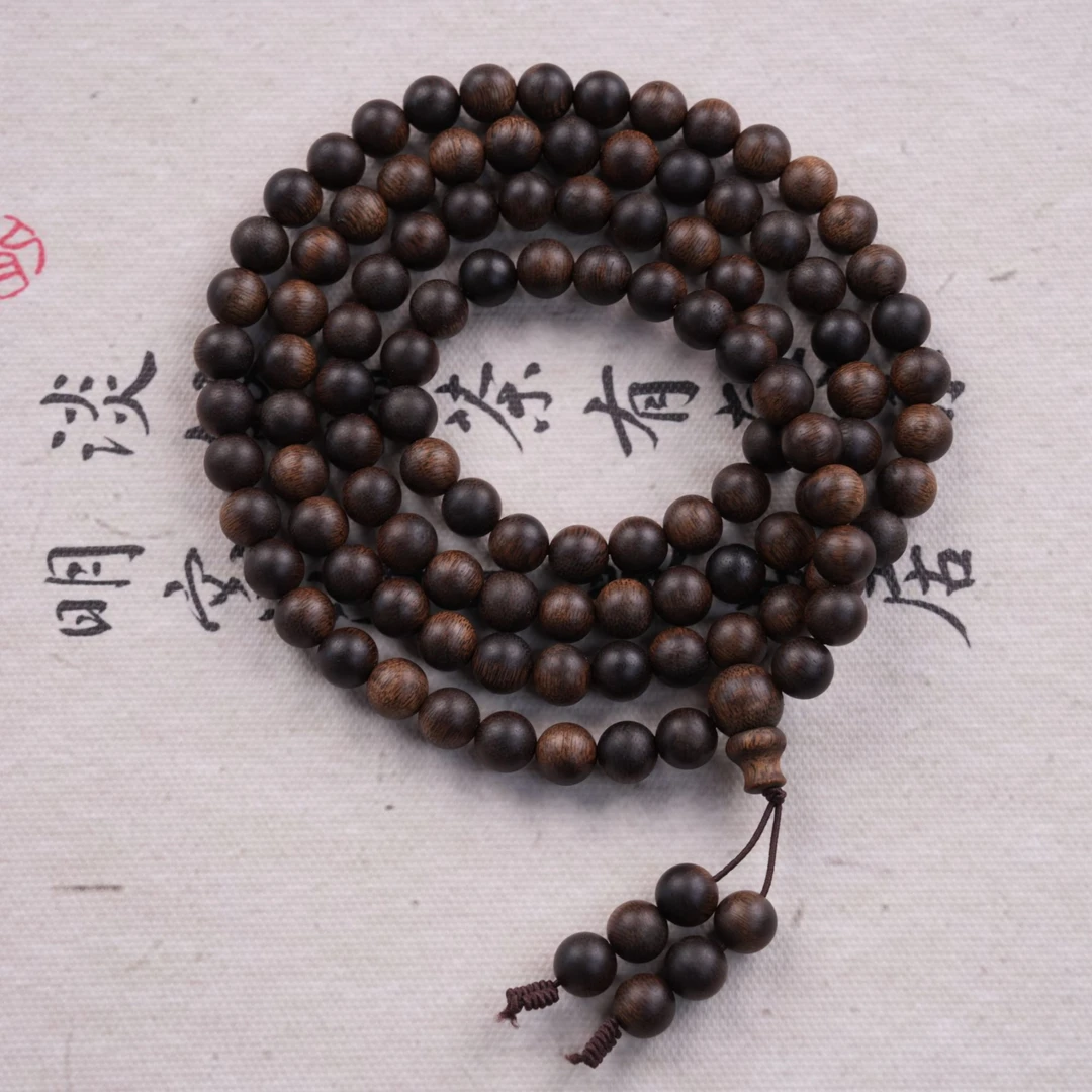 【Lily】Z032沉香沉水莺歌绿奇楠0.8多圈圆珠手串