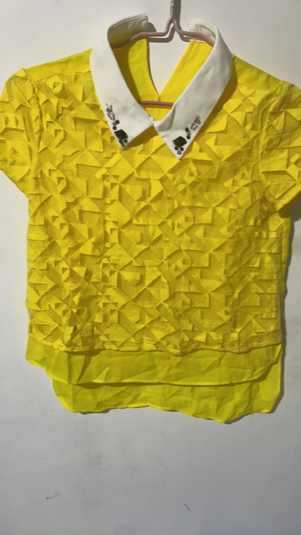 黄色短袖夏天款剪标