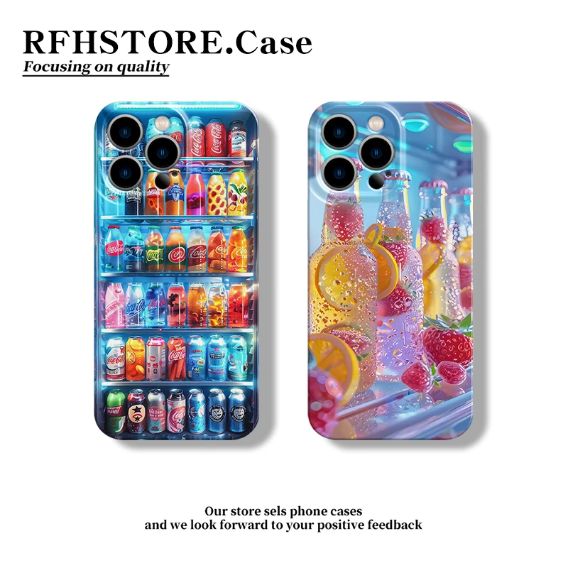 飞虎胜夏日冰镇饮料适用苹果16/15pro菲林手机壳华为oppo小米vivo
