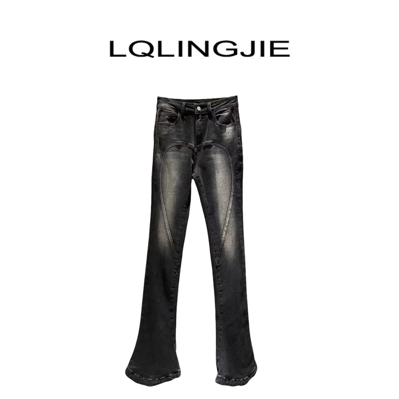 【Q-俏俏】设计师款高腰百搭马蹄裤牛仔裤74059