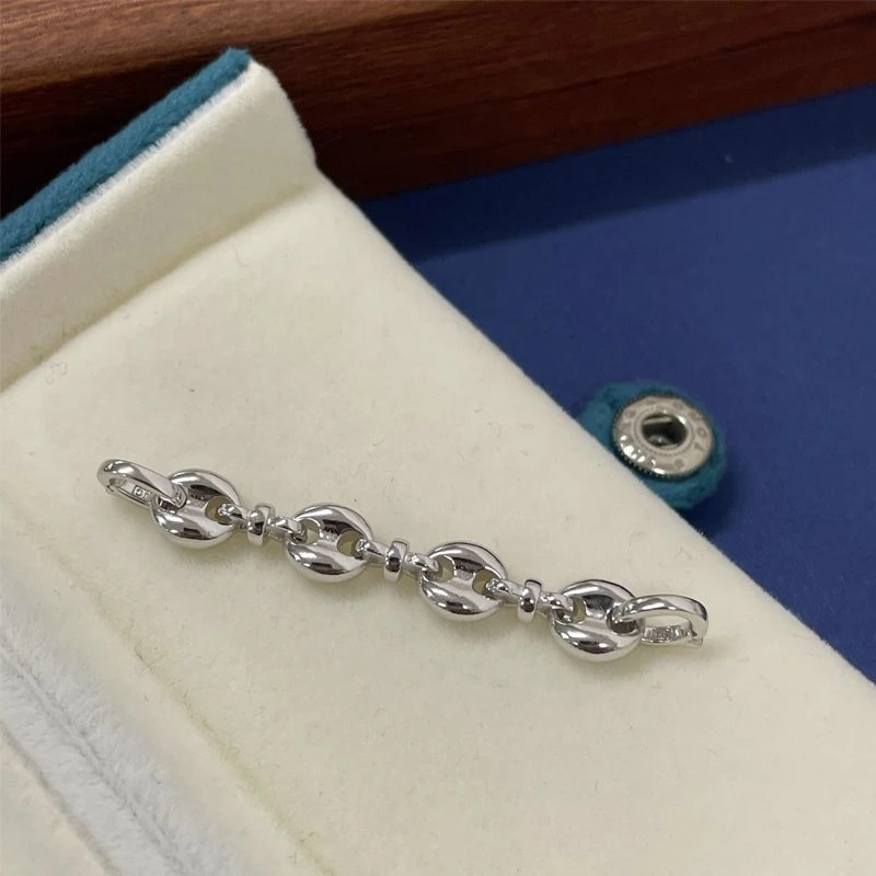 2025年万能猪鼻子延长链DIY银色项链手链卡扣链条双卡扣加长链