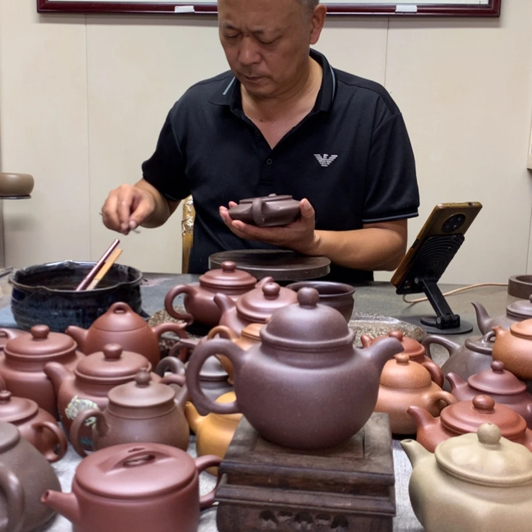 紫泥茶壶掇球300 C半手工制作