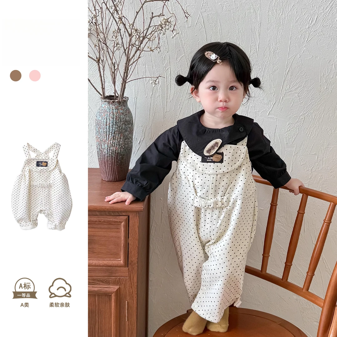 女宝早秋穿搭洋气背带裤长袖上衣秋季婴儿衣服可爱套装宝宝外出服