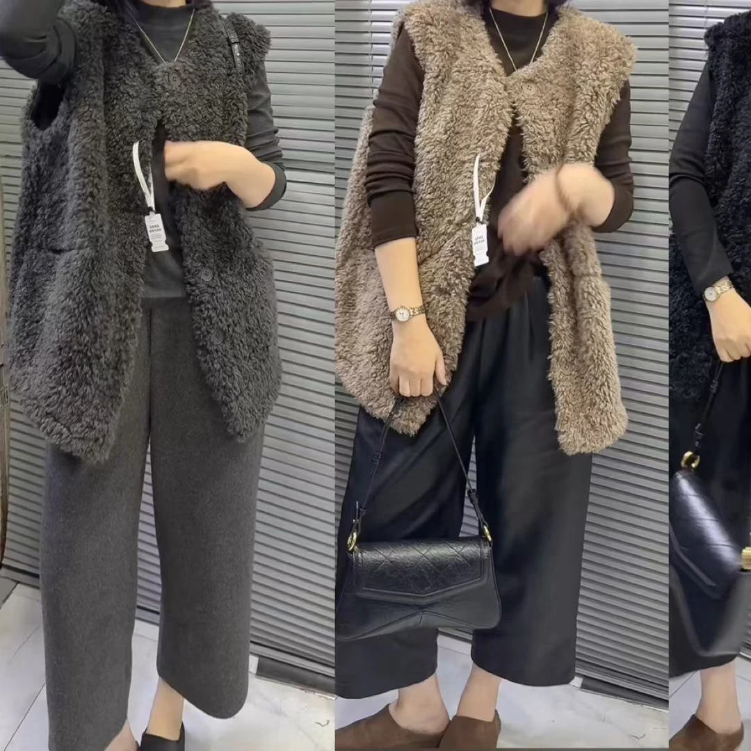 1920中款秋冬颗粒毛马甲