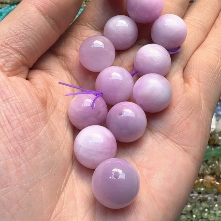 合金玛瑙/玉髓珠宝半成品一颗15mm紫锂辉