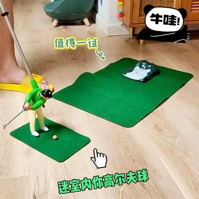 室内迷你高尔夫游戏仿真小人高尔夫球室内高尔夫游戏球杆套装玩具