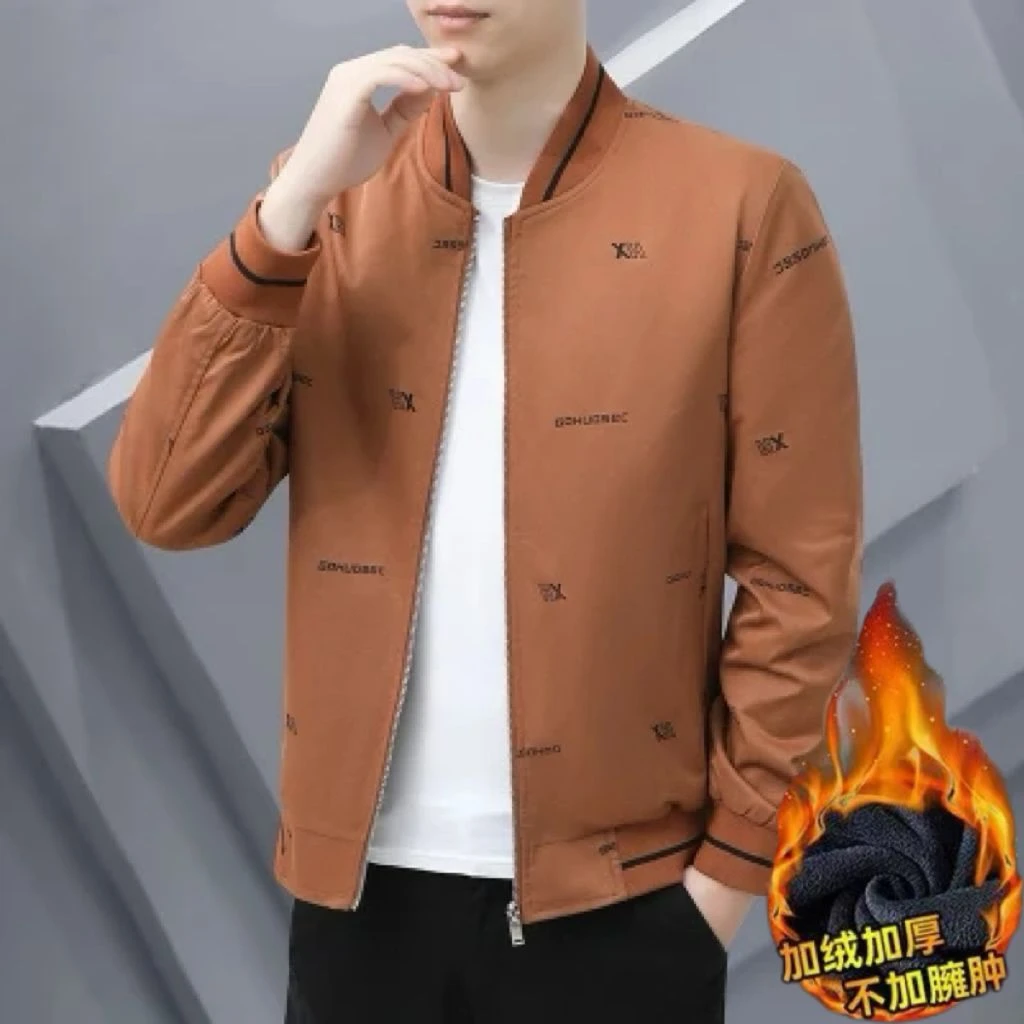 2025新款韩版棒球服夹克男士春秋薄外套休闲修身短款帅气加绒上衣