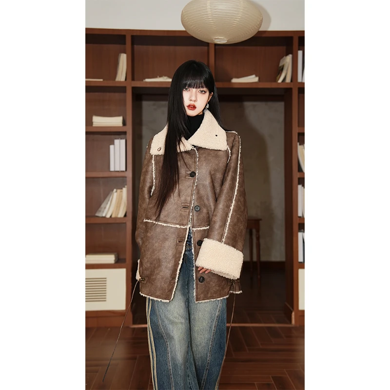 呆毛【12.31号/10.30新品】冬季小众设计感保暖皮毛外套DMJ4963