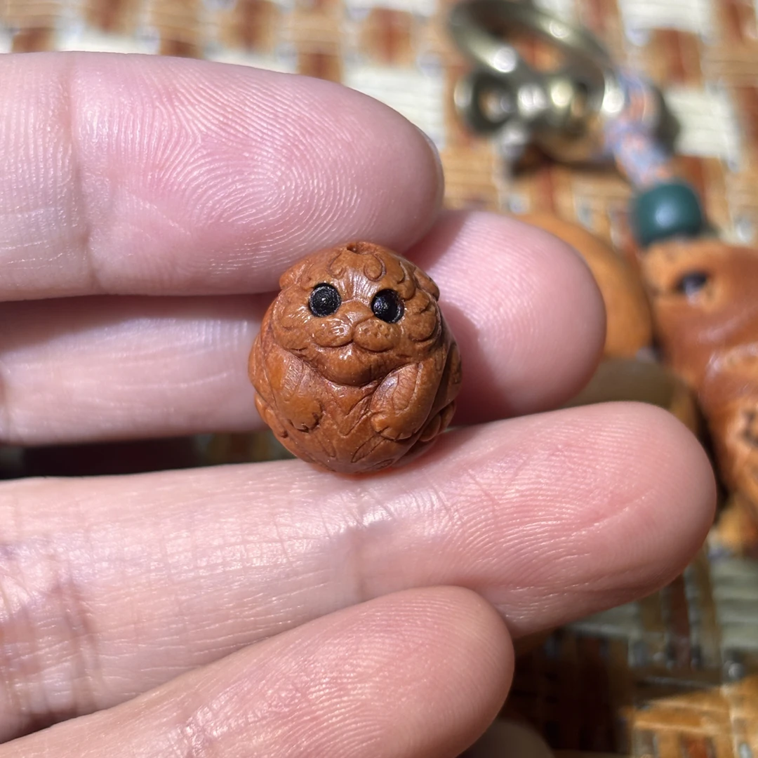 一物一图手工雕刻龙纹桃核生肖虎单籽手串吊坠配饰男女文玩核雕H2