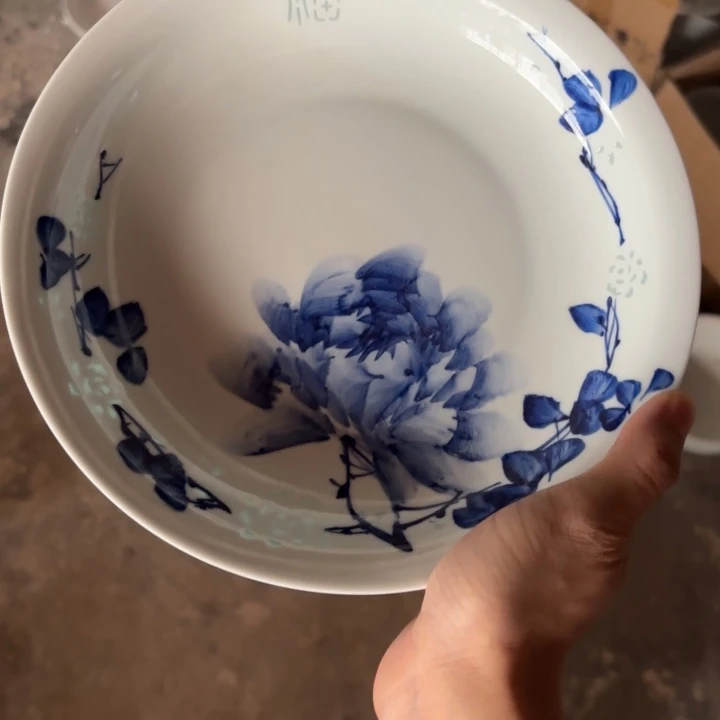 玉瓷景德镇陶瓷盘子微瑕两只