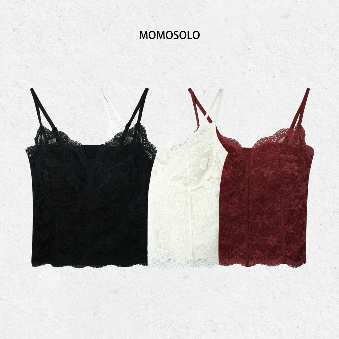 ·挚爱·2025秋冬时尚精致蕾丝花边带胸垫弹力百搭吊带259648