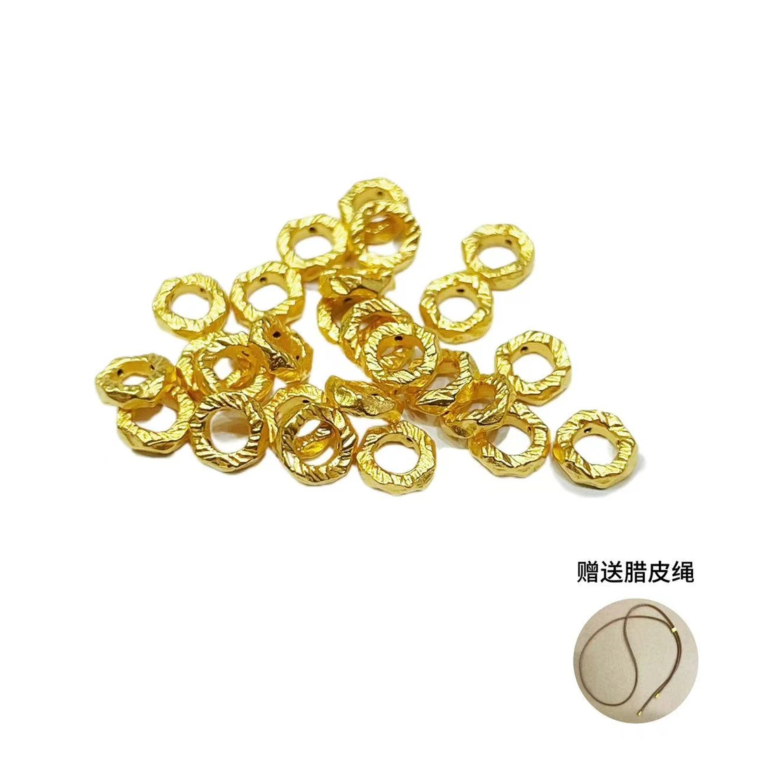 足金999盘缠配件  中  约6mm-7mm （含绳）【QL06796】