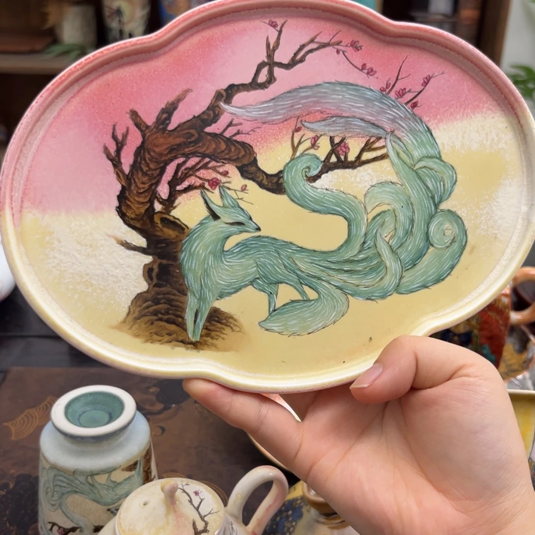 九尾景德镇手工手绘制作茶具