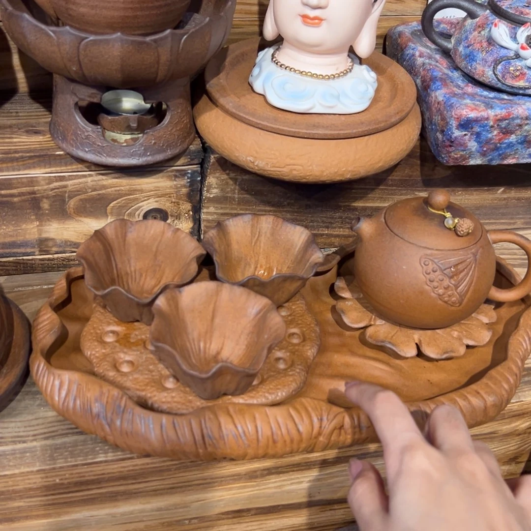 裸烧老岩泥原矿茶具
