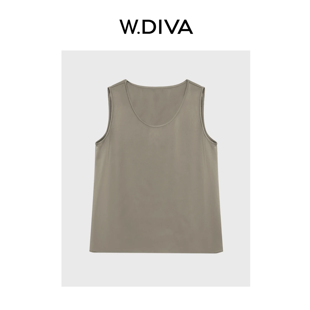 W.Diva【易山】日本进口三醋酸高奢缎面随性优雅背心女52T282020