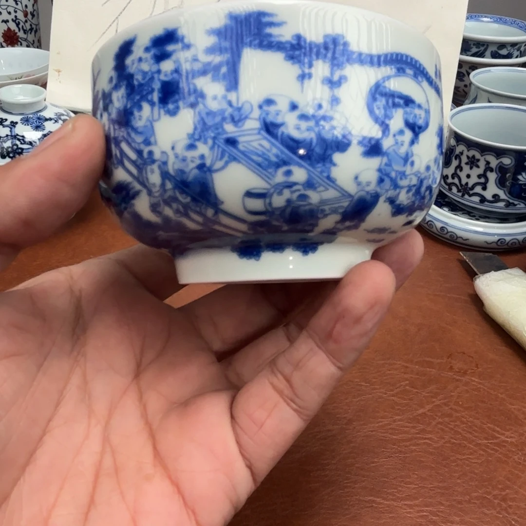 摆件陶微瑕百子图杯子景德镇发货