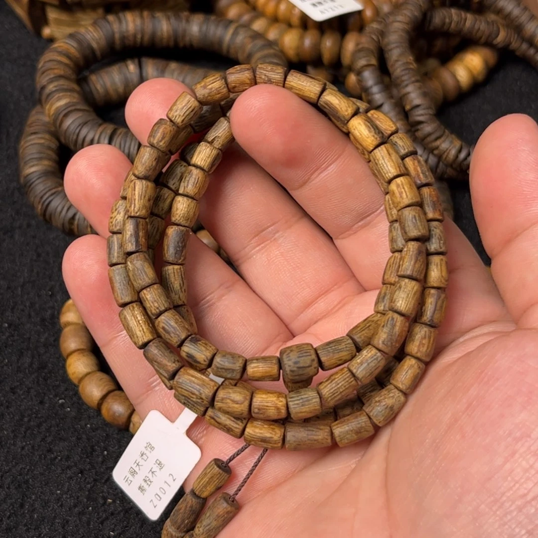 沉香手串奇楠沉香沉水浮随形桶珠多圈手串一条