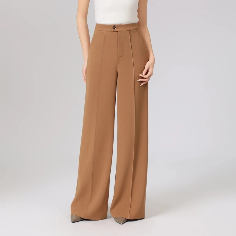 AMASS/阿玛施新款高腰垂感百搭阔腿王菲裤显廋直筒裤510050通勤