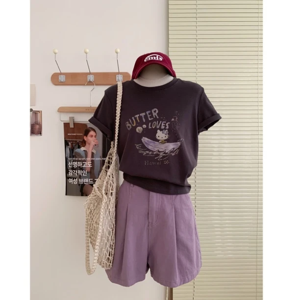 【香蕉船】东大门韩系夏款卡通印花减龄透气舒服休闲短袖T恤2729